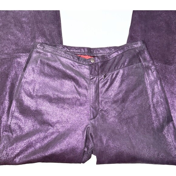Venus Williams By Wilsons Leather 2 Pc Set Jacket Sz S & Pants Puple Size 4 Y2K - Picture 8 of 10